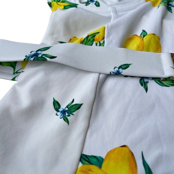 Onia x WeWoreWhat Danielle Lemon Print Belted One Piece Swimsuit – Size Medium - Picture 11 of 16